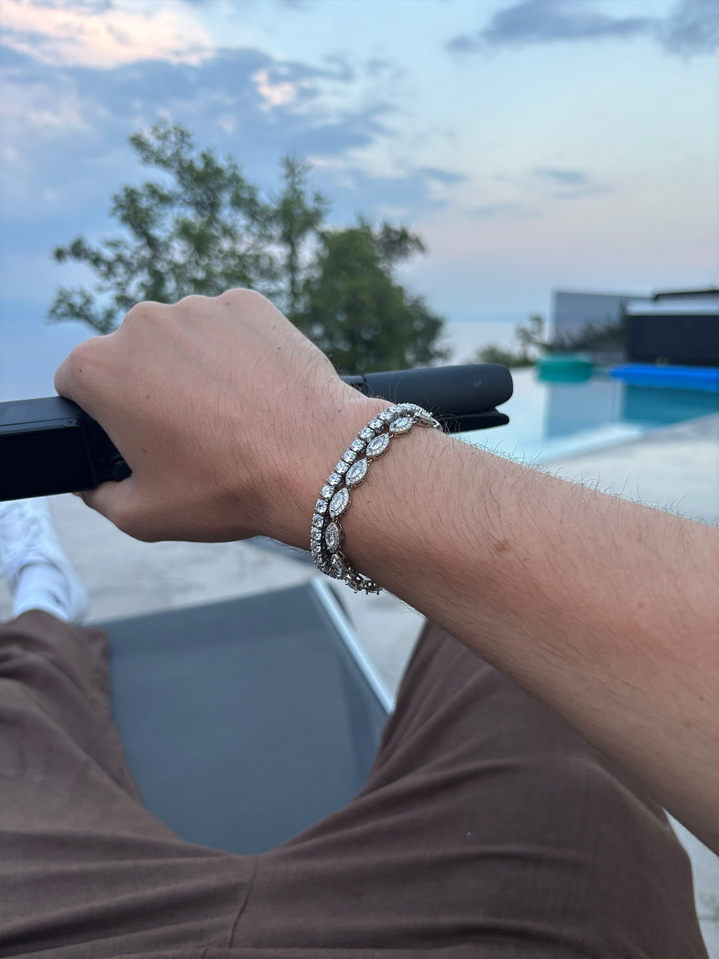 Crystal Tennis Silber